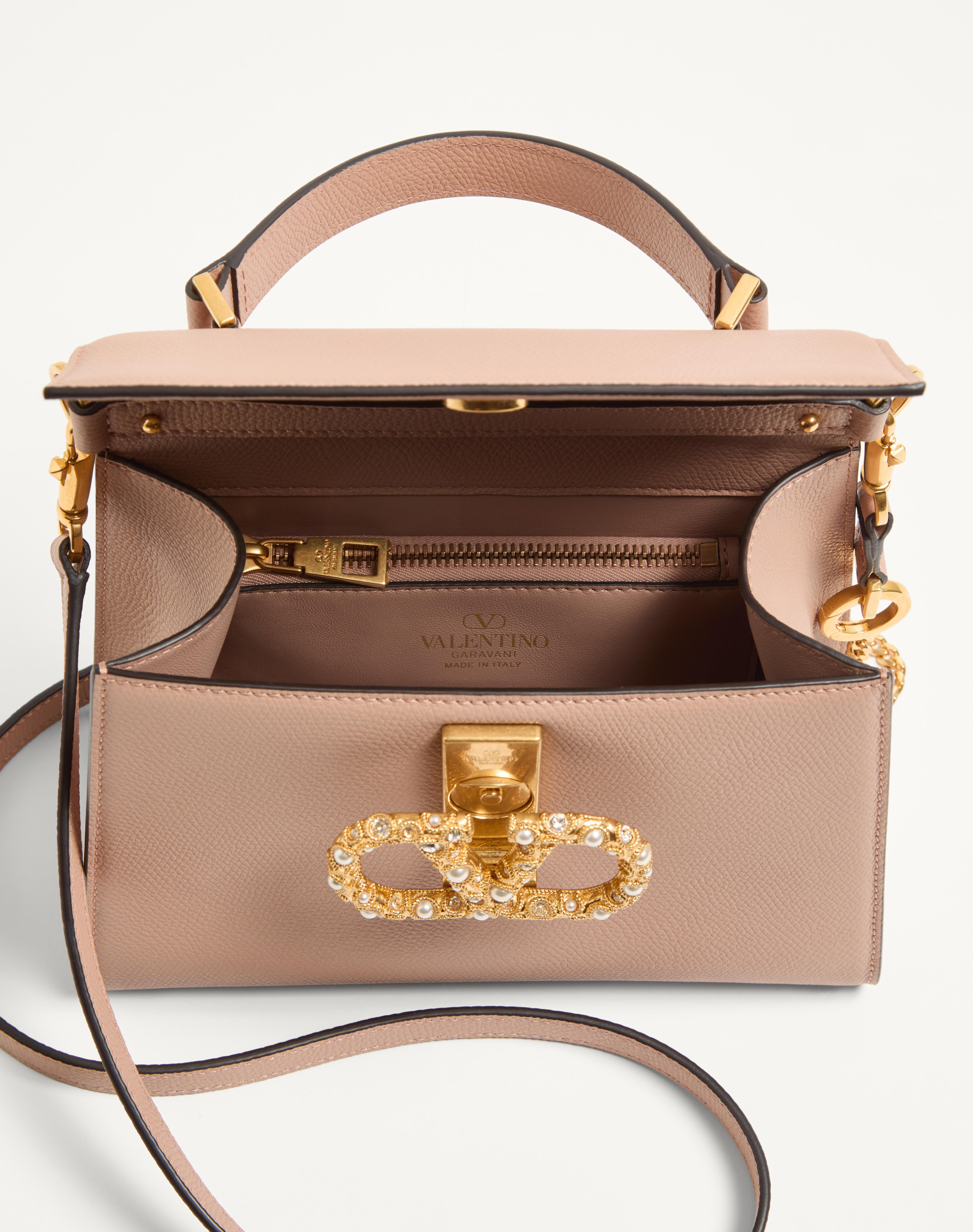 VALENTINO GARAVANI VSLING SMALL HANDBAG IN GRAINY CALFSKIN WITH JEWEL LOGO - 6