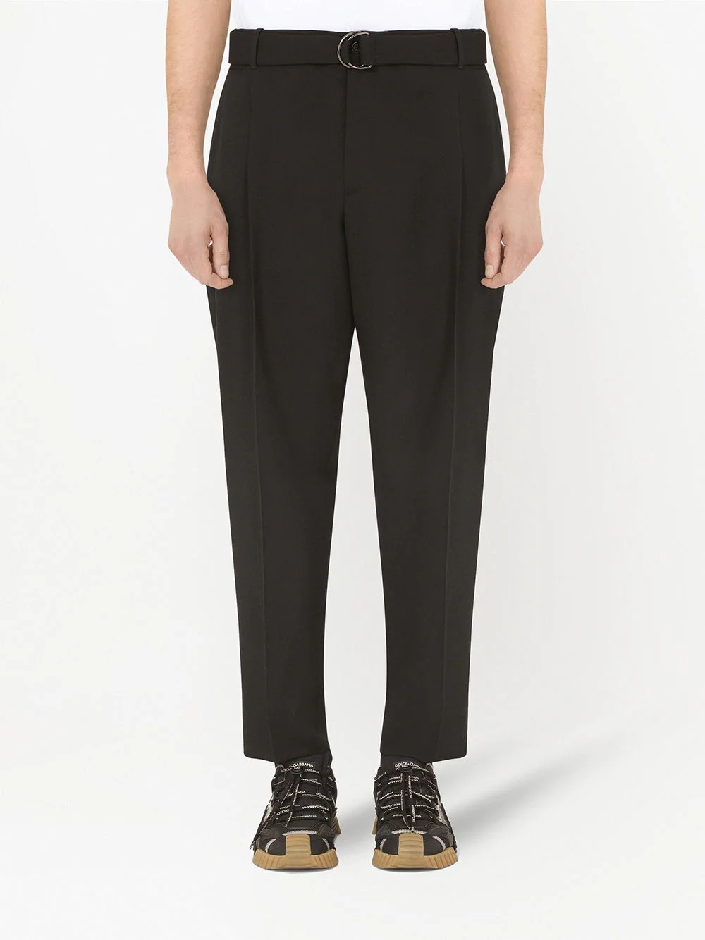 belted-waist pleat trousers - 3