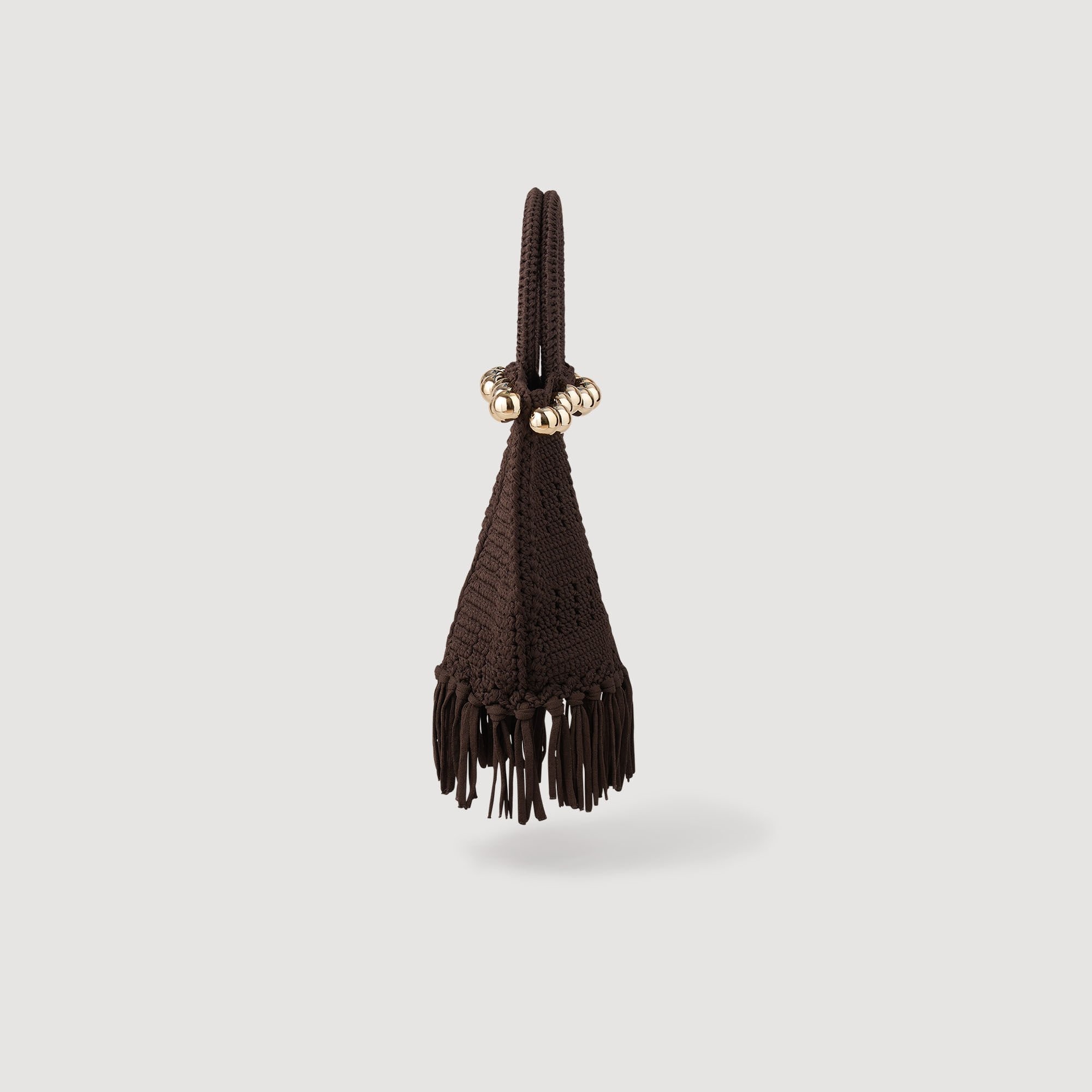 SMALL BEADED FRINGED CROCHET BAG - 4