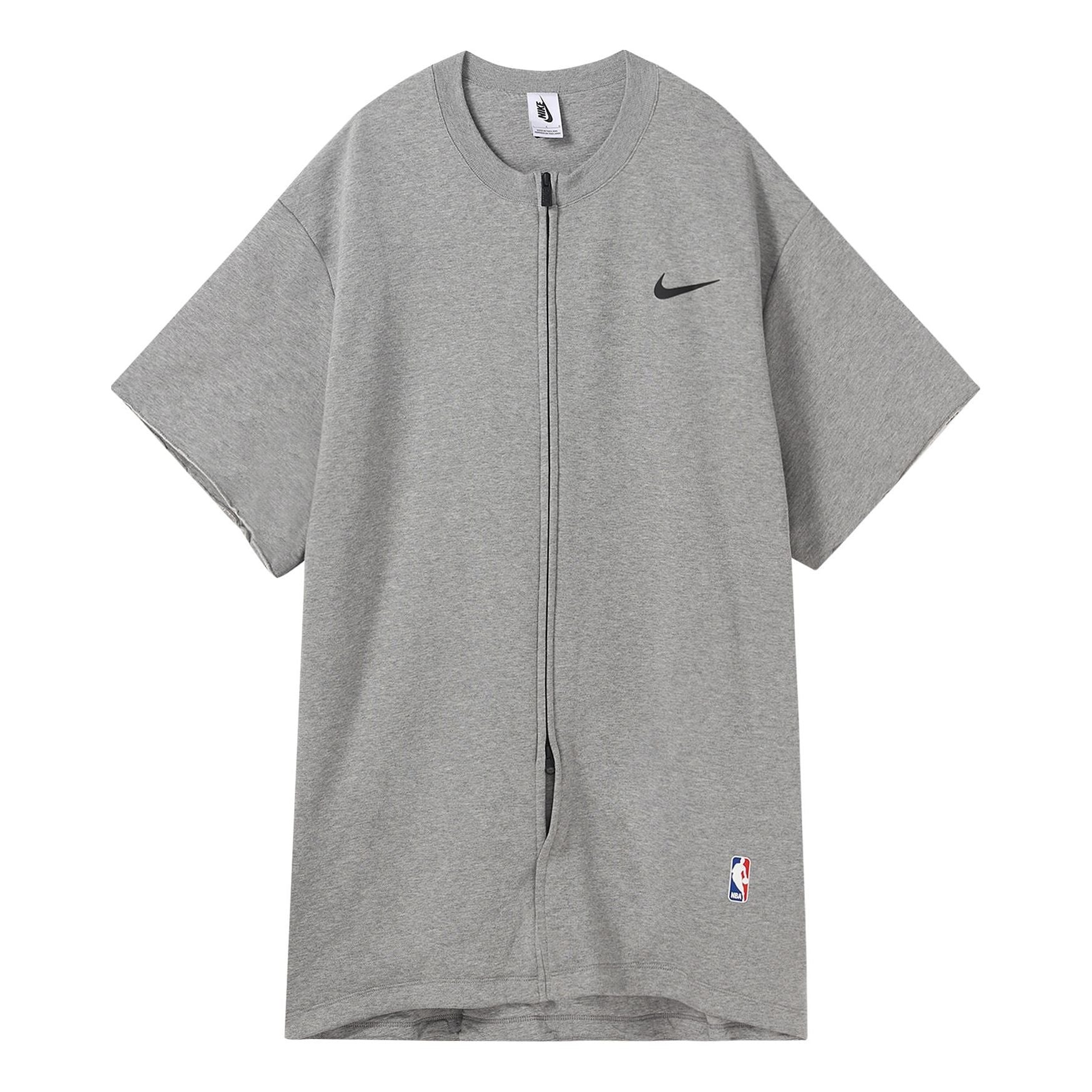 Men's Nike NRG Ti Warm Up Top x Fear of God FOG Gray Zipper Short Sleeve Tops 'Dark Grey Heather Bla - 1