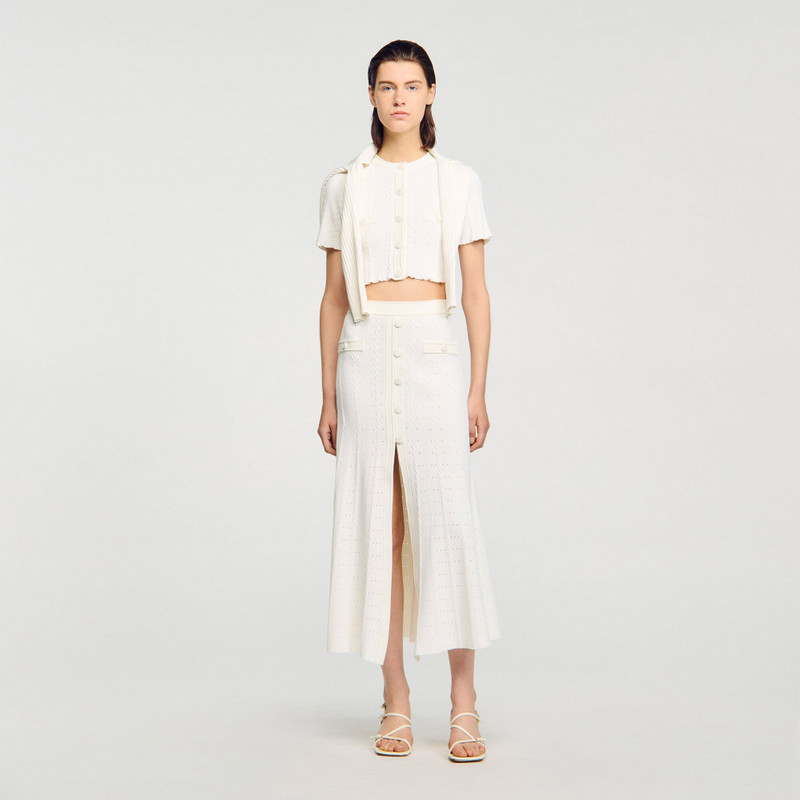 Sandro POINTELLE KNIT MIDI SKIRT outlook