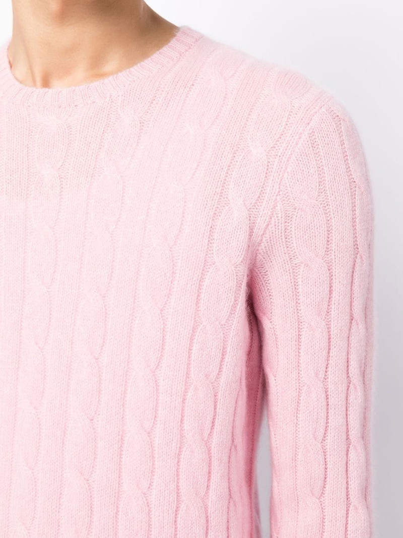 long-sleeved cable-knit jumper 5