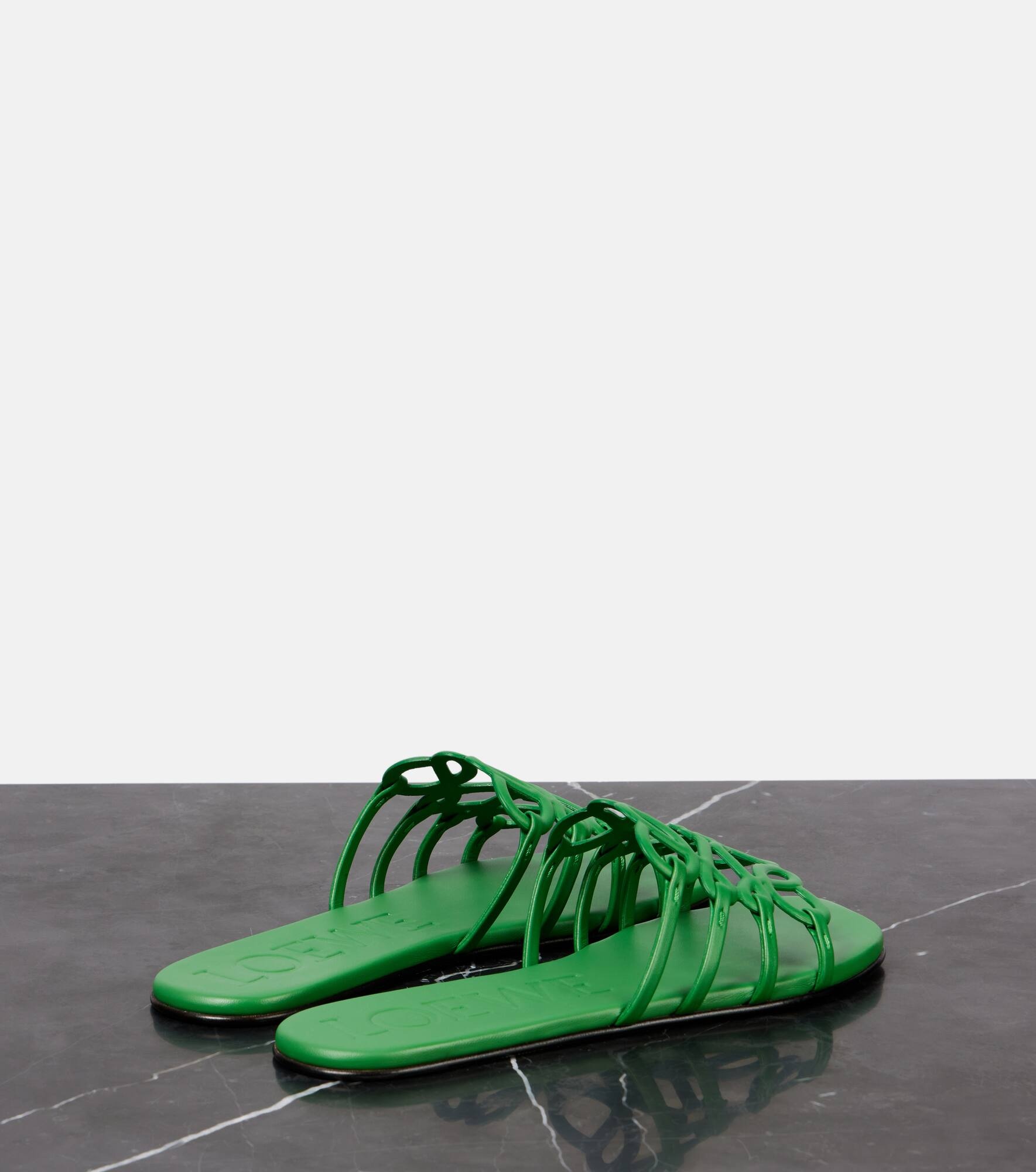 Anagram leather slides - 2