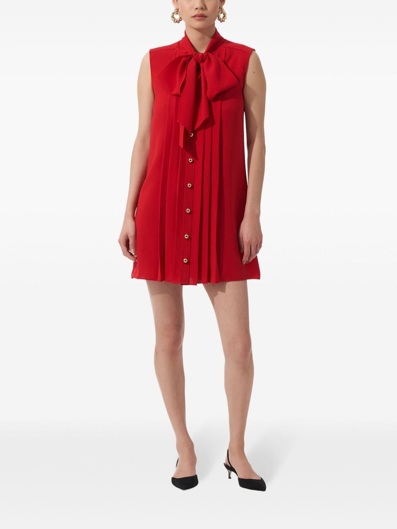 CAROLINA HERRERA pintuck tie-neck mini dress outlook
