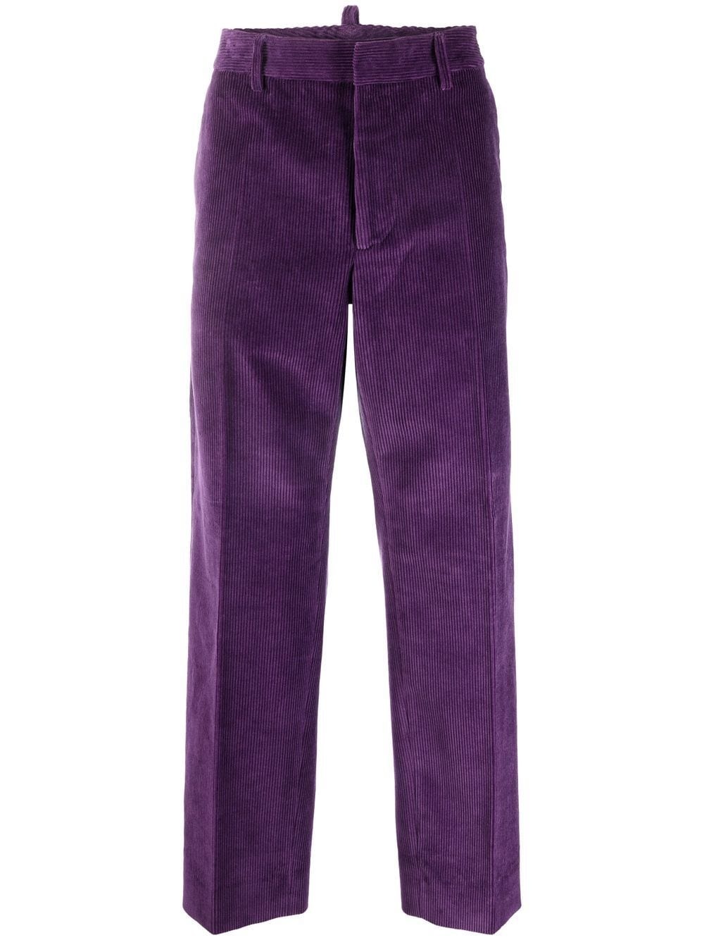 corduroy straight-leg trousers - 1