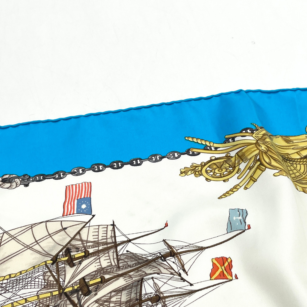 Hermes Aqua Blue Silk Scarf - 7