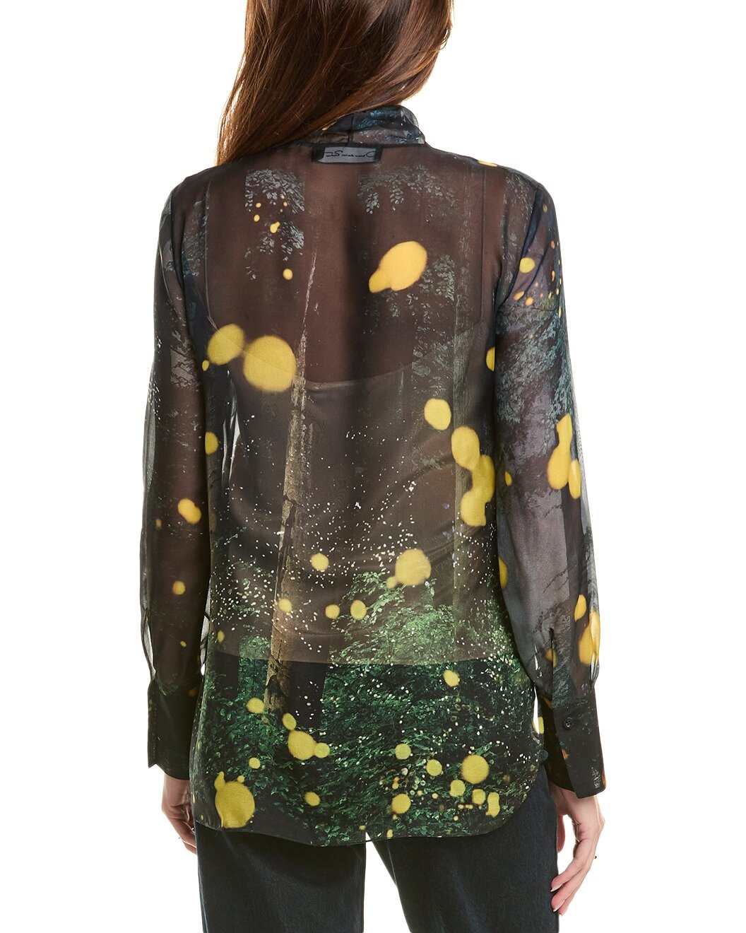 Oscar de la Renta Firefly Silk Chiffon Shirt - 2