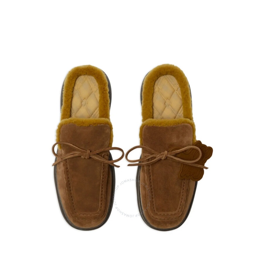 Burberry Stony Suede and Shearling Stony Mules - 3