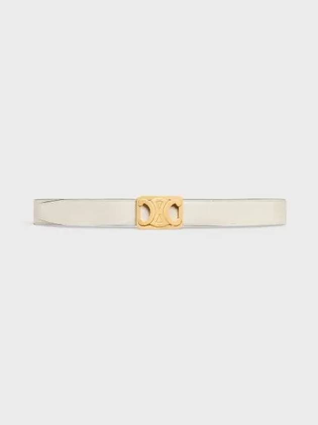 Frame Triomphe Reversible Medium Leather Belt Black White - 2