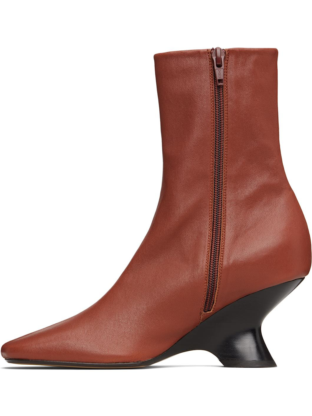 Brown Heeled Ankle Boots - 3
