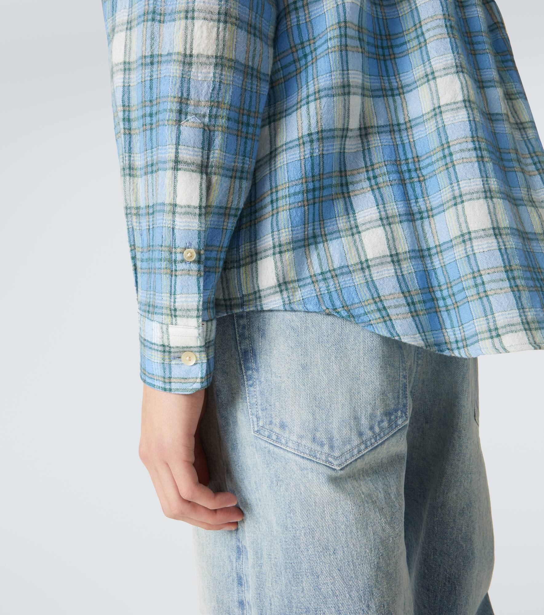 Airy checked wool shirt - 6
