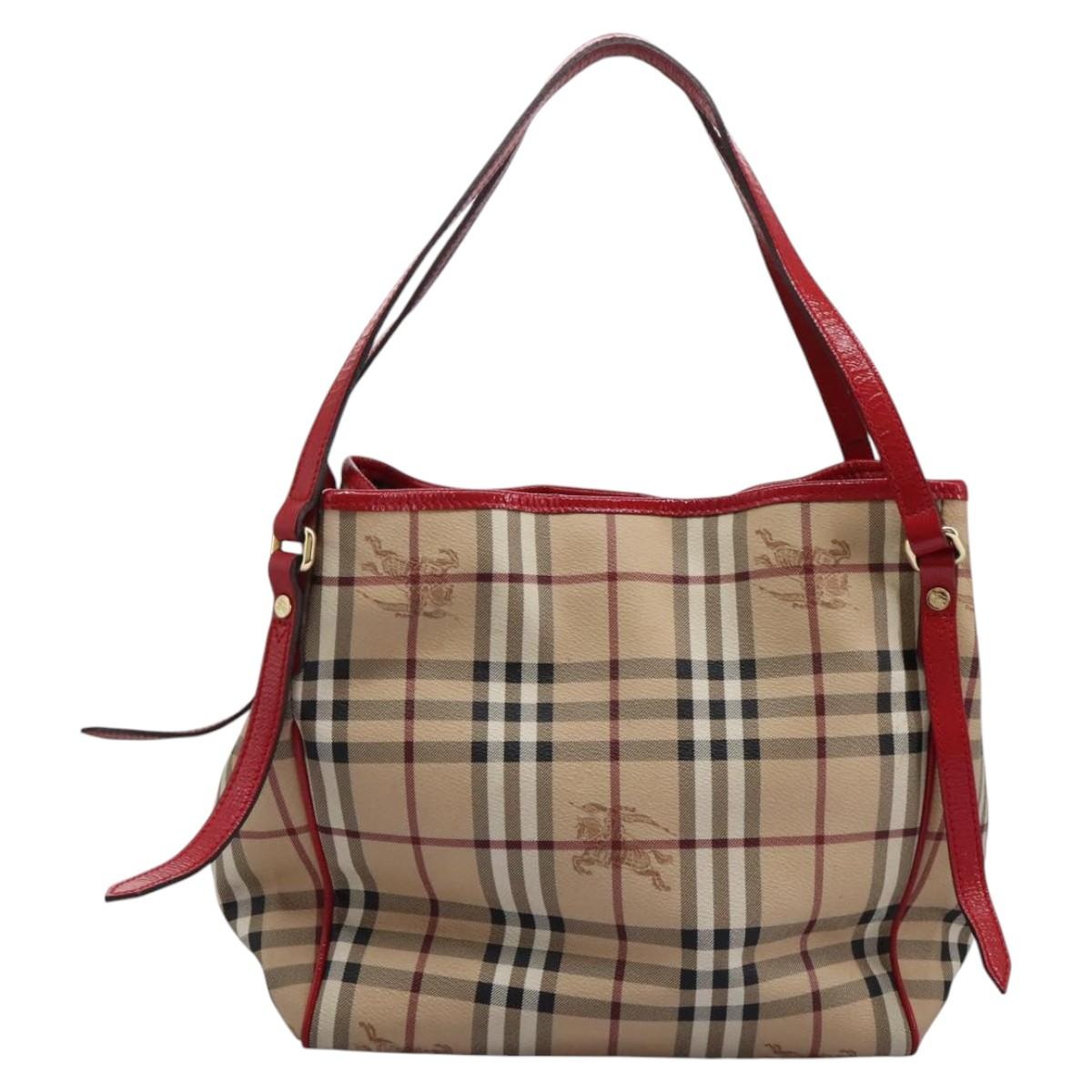 Burberry Nova Check Shoulder Bag Pvc Leather Beige - 2