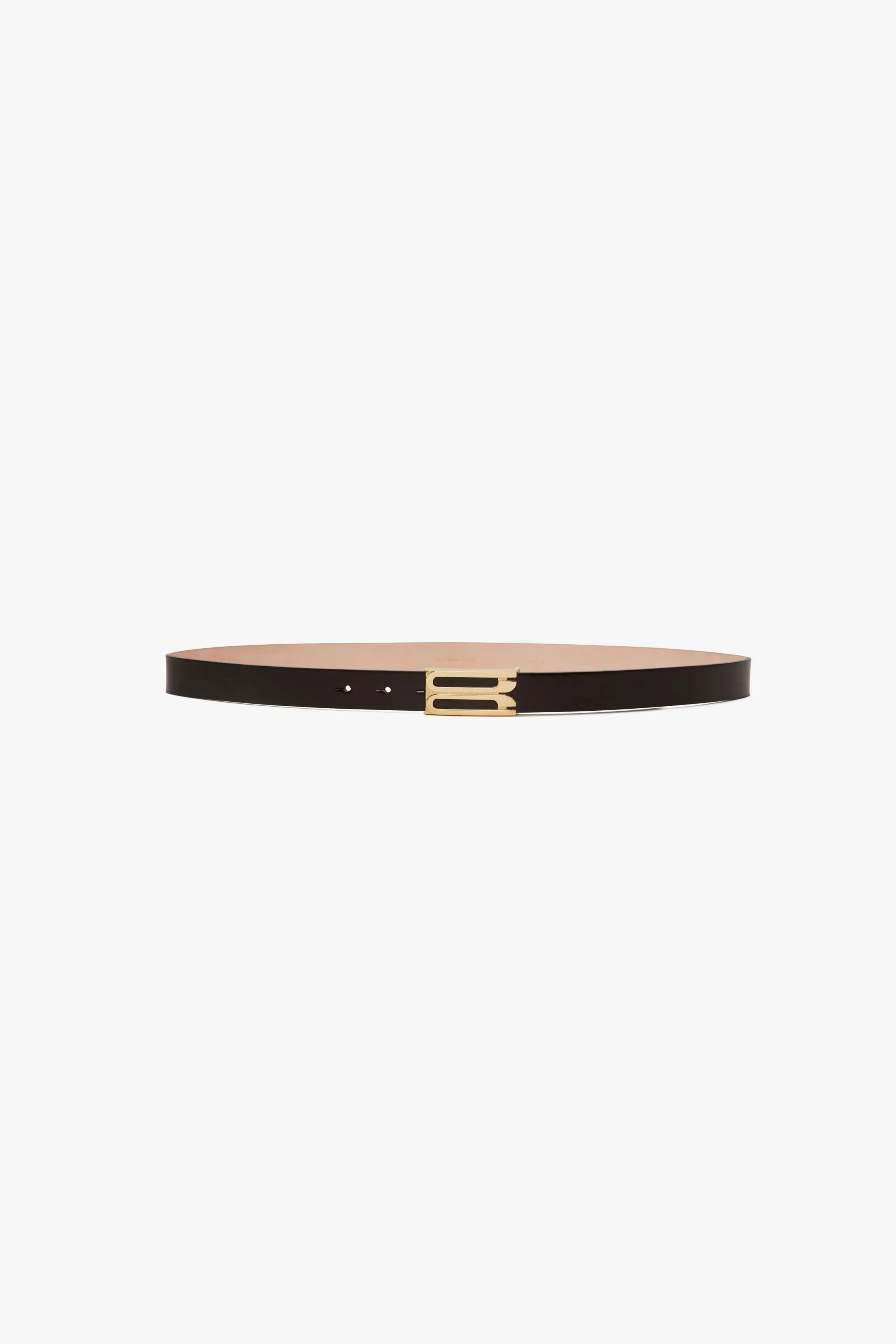 Frame Belt In Black Glossed Leather - 1