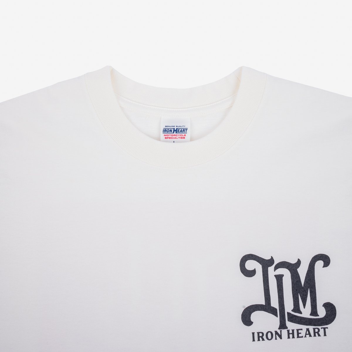 IHT-2407-WHT 7.5oz Printed Loopwheel Crew Neck T-Shirt - White - 6