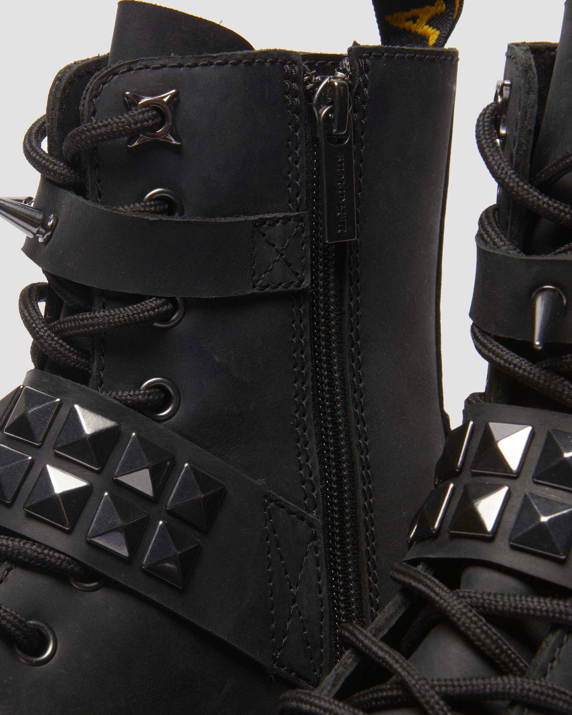 Jadon Spike Leather Platform Boots - 4