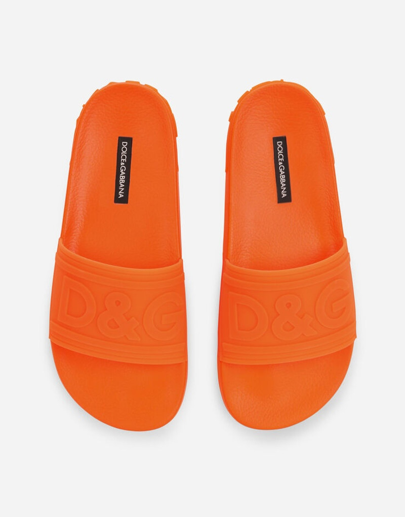Fluorescent rubber beachwear sliders with D&G logo 4