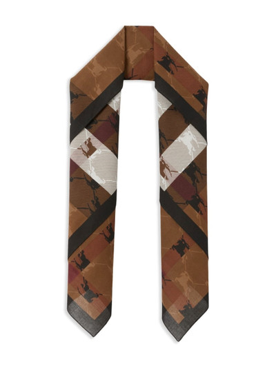 Burberry checked EKD-print square scarf outlook