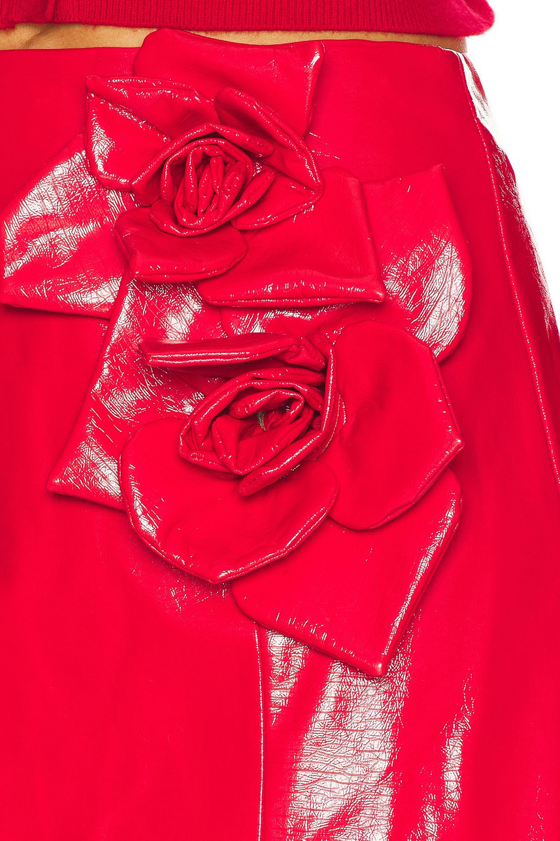 AKNVAS Liva Vegan Leather Rose Skirt outlook
