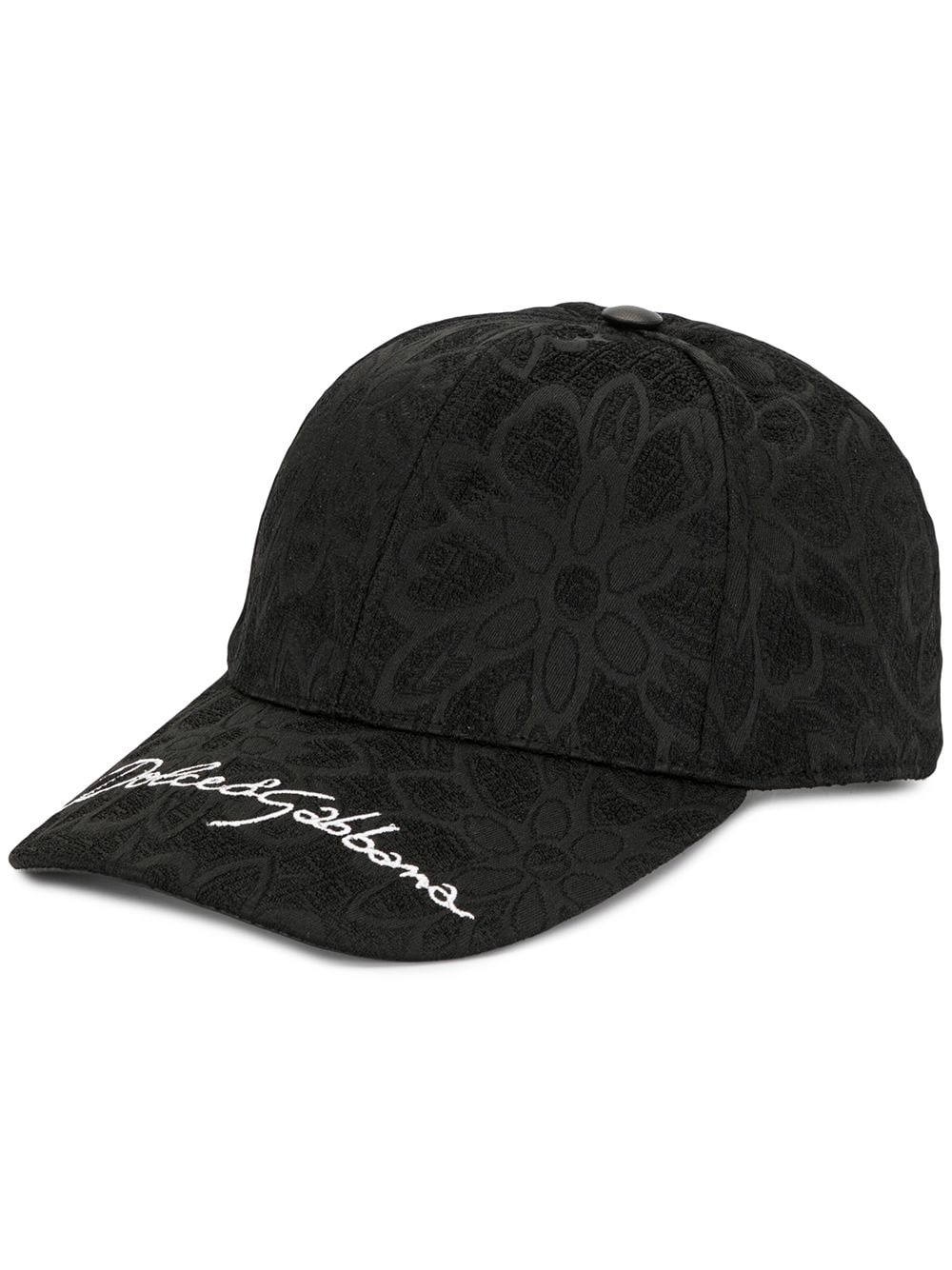 jacquard floral pattern cap - 1