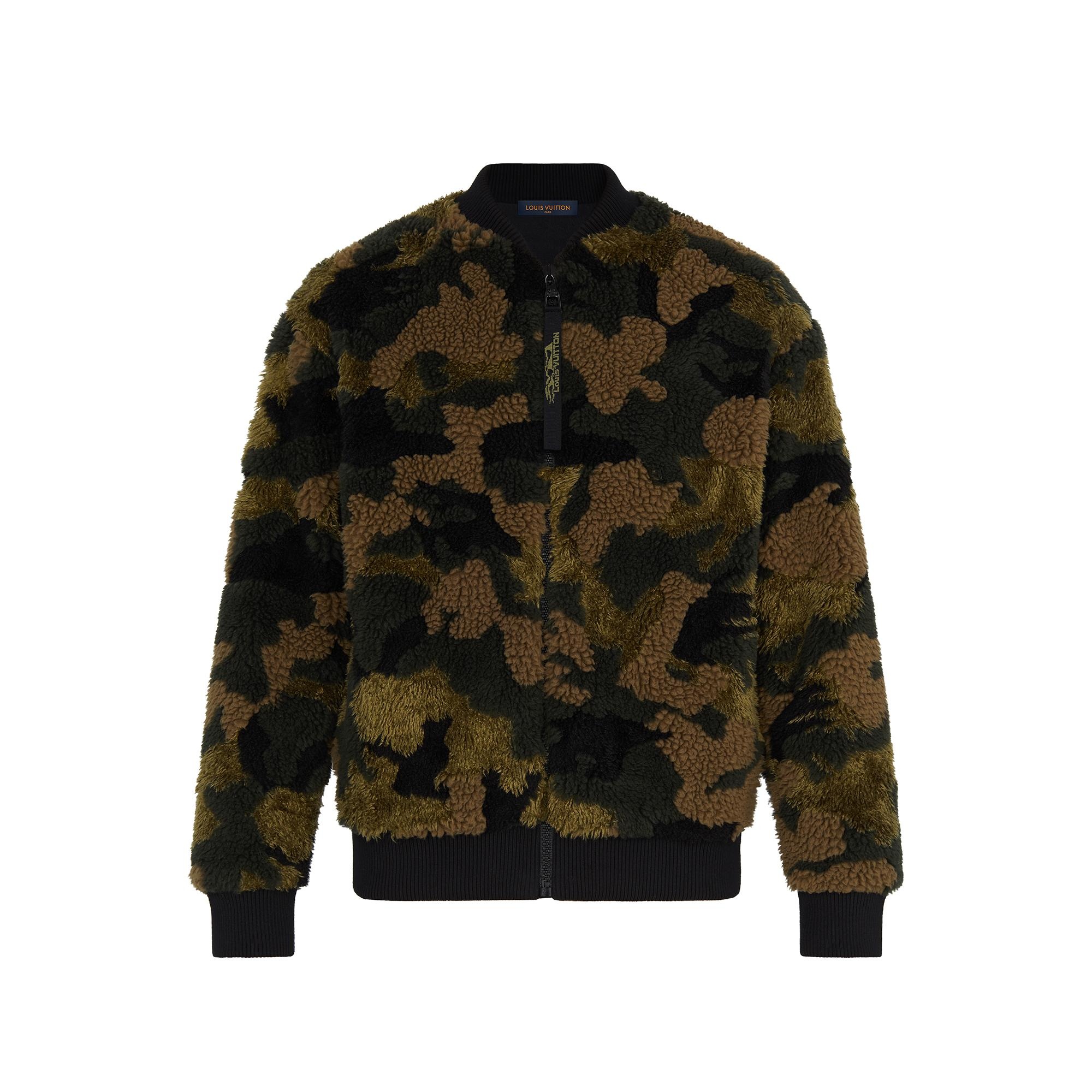 Camo Fleece Zip Though Bomber - 1