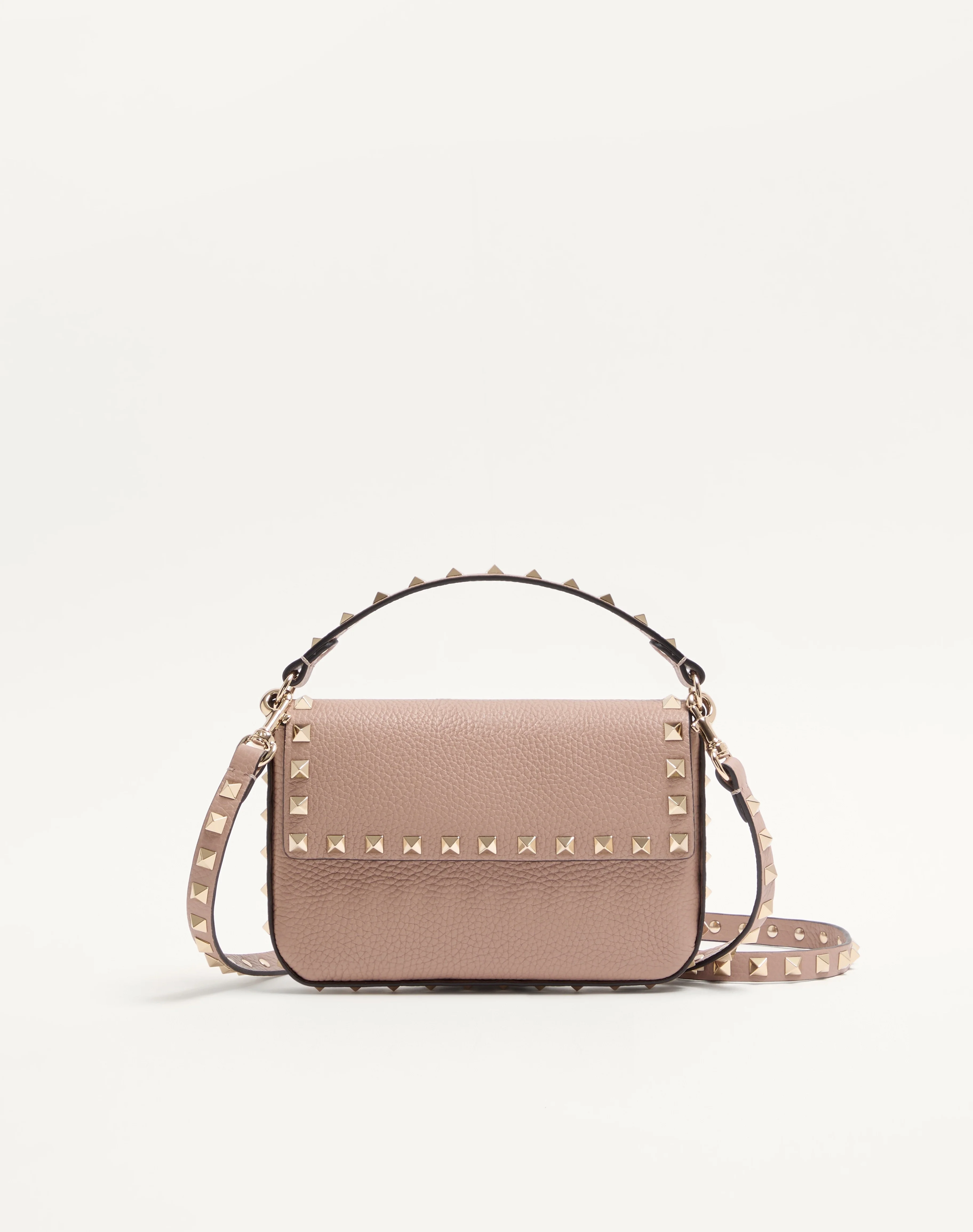 ROCKSTUD GRAINY CALFSKIN POUCH - 1