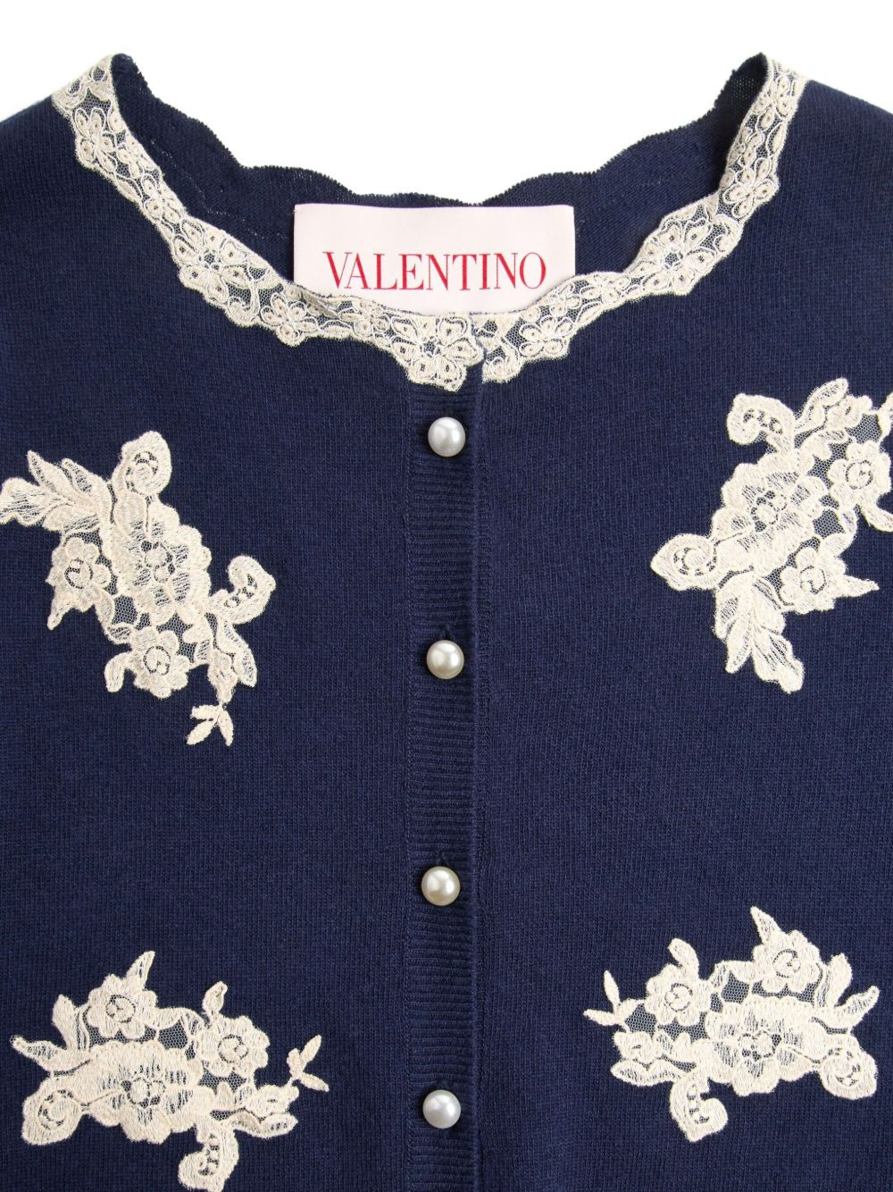 lace-trim cardigan - 7