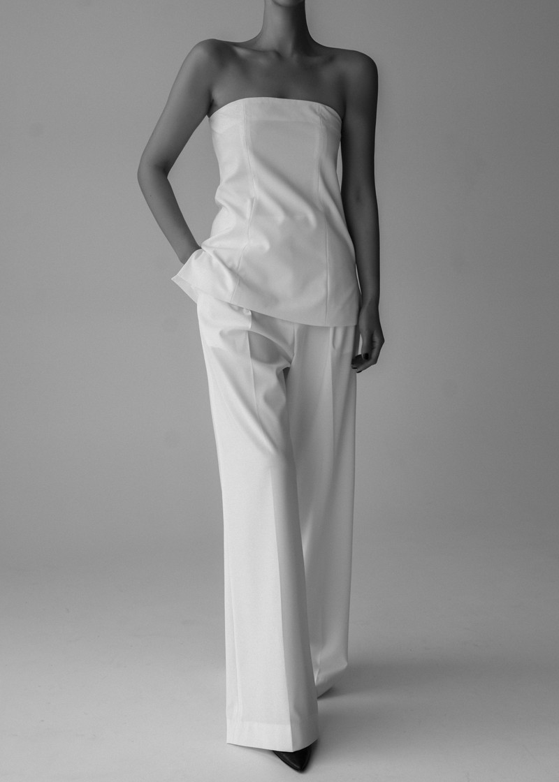 Abbie Strapless Top - White 3