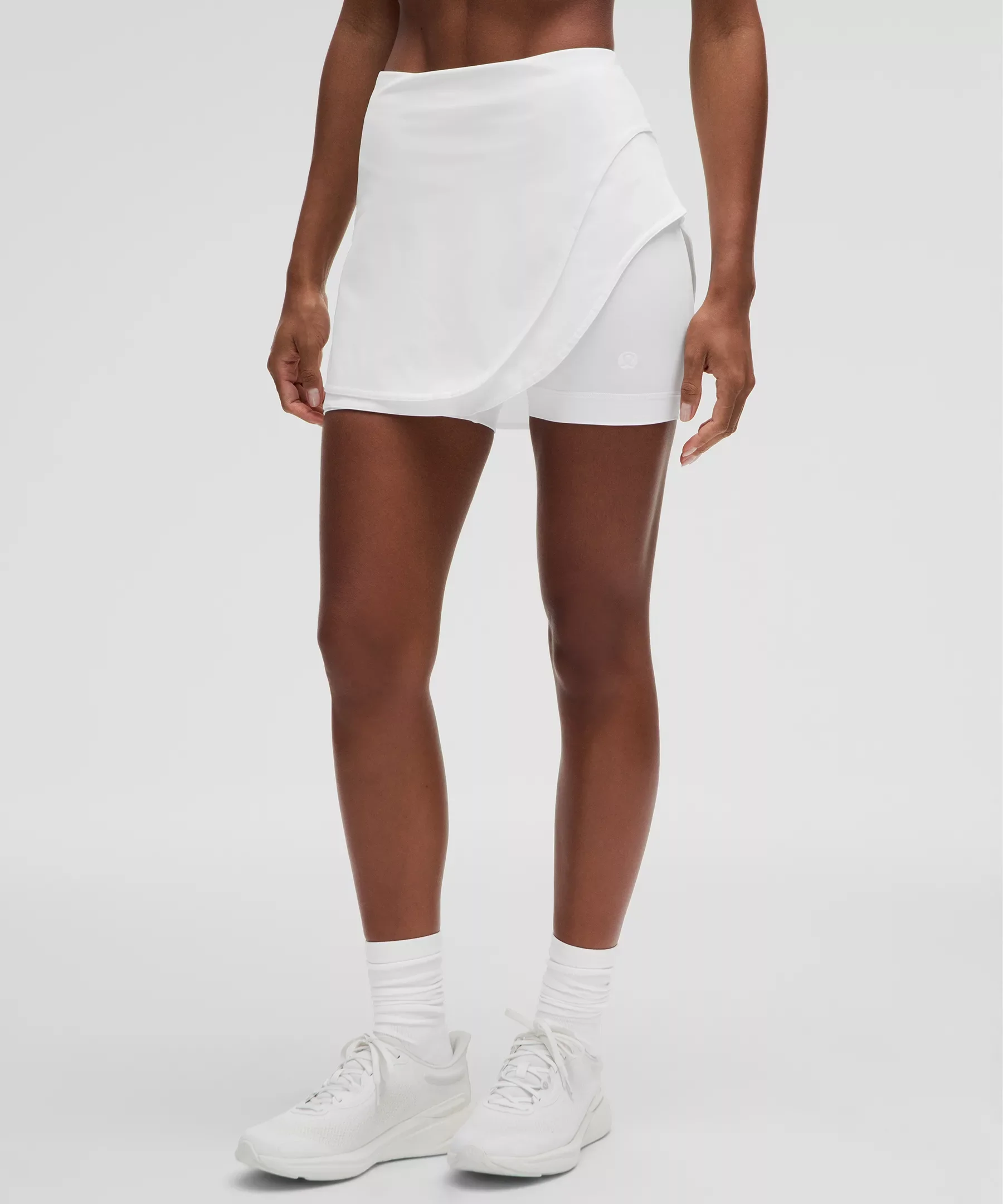 Asymmetrical Layered High-Rise Tennis Skirt - 1