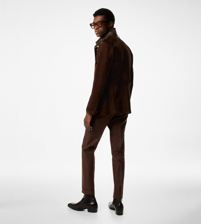 WOOL SILK FAILLE ATTICUS WESTERN POCKET TROUSER 3