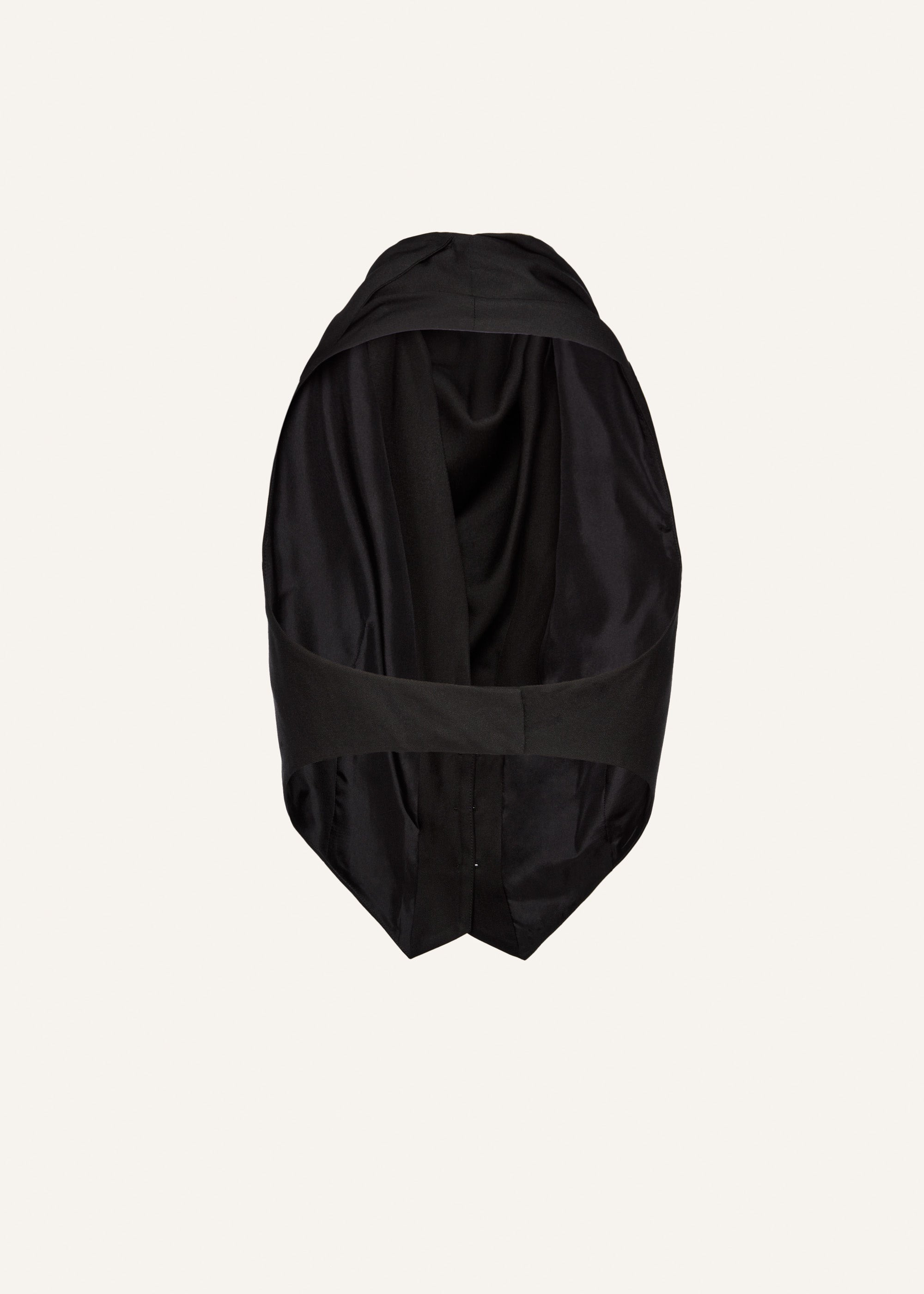 Scarf detail waistcoat in black - 2