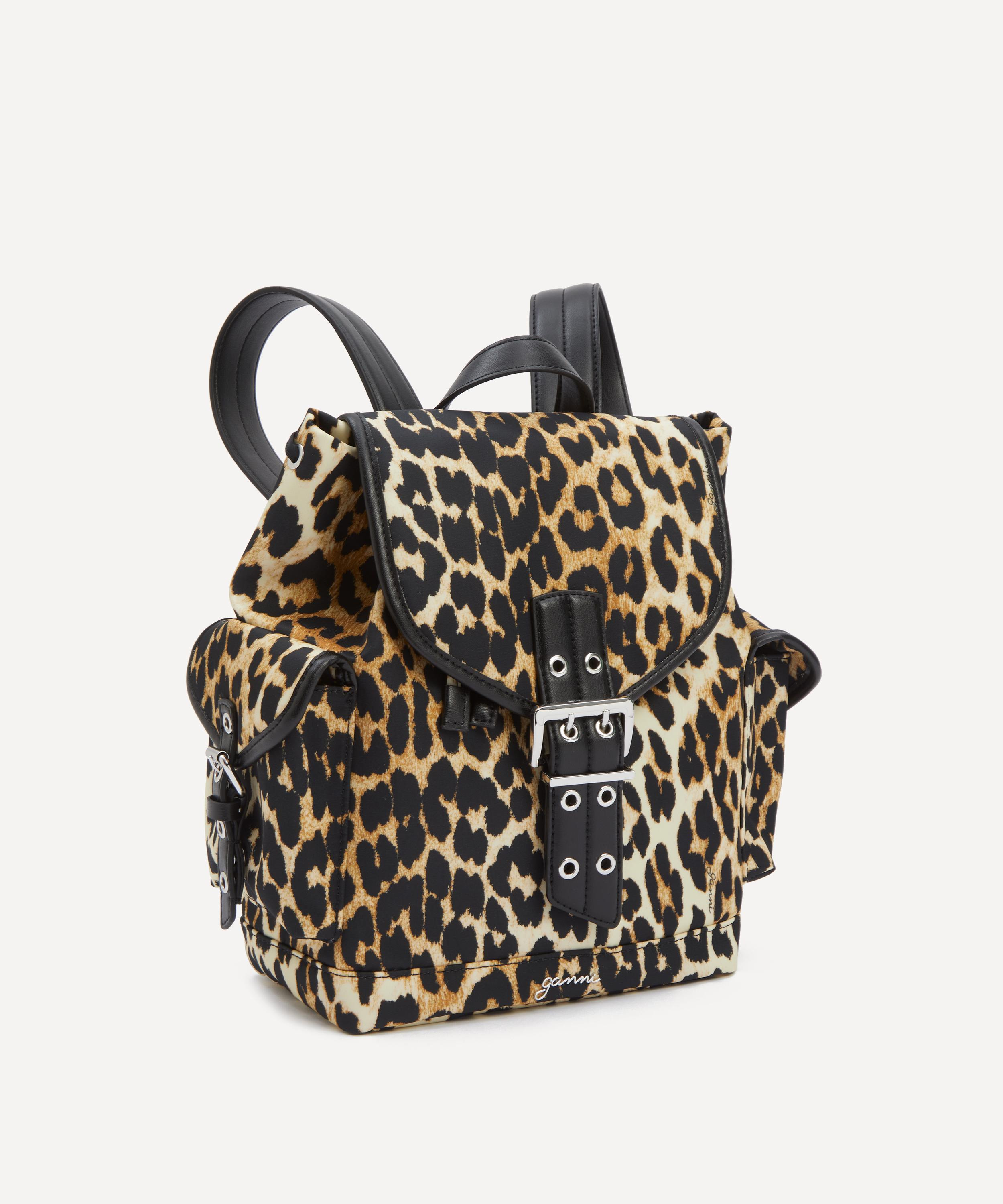 Small Leopard Nylon Bucky Backpack - 3