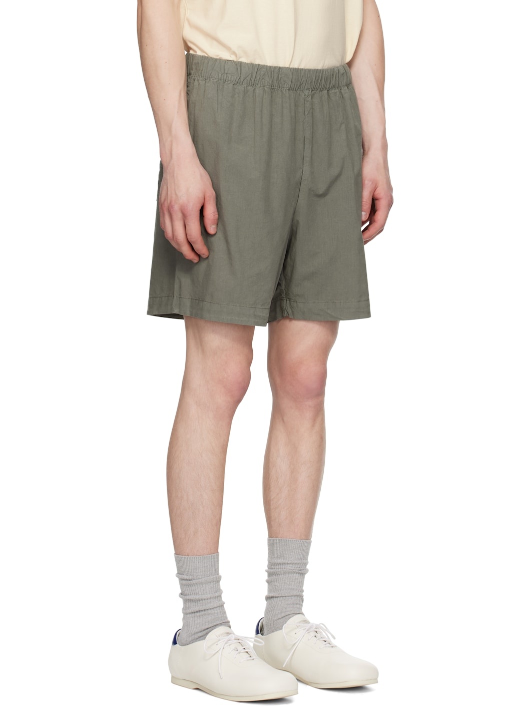 Gray Per Cotton Tencel Shorts - 2