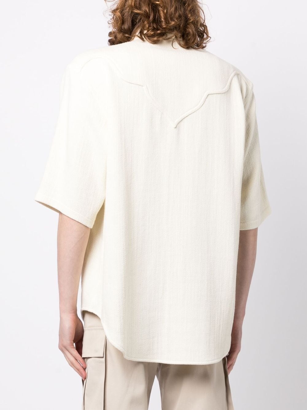 layered-detail terry-cloth shirt - 4
