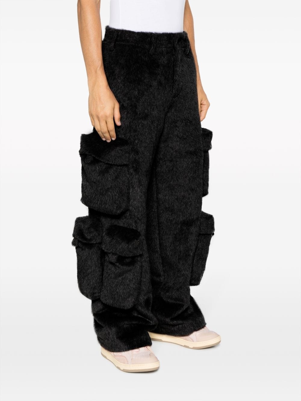 faux-fur cargo pants - 3