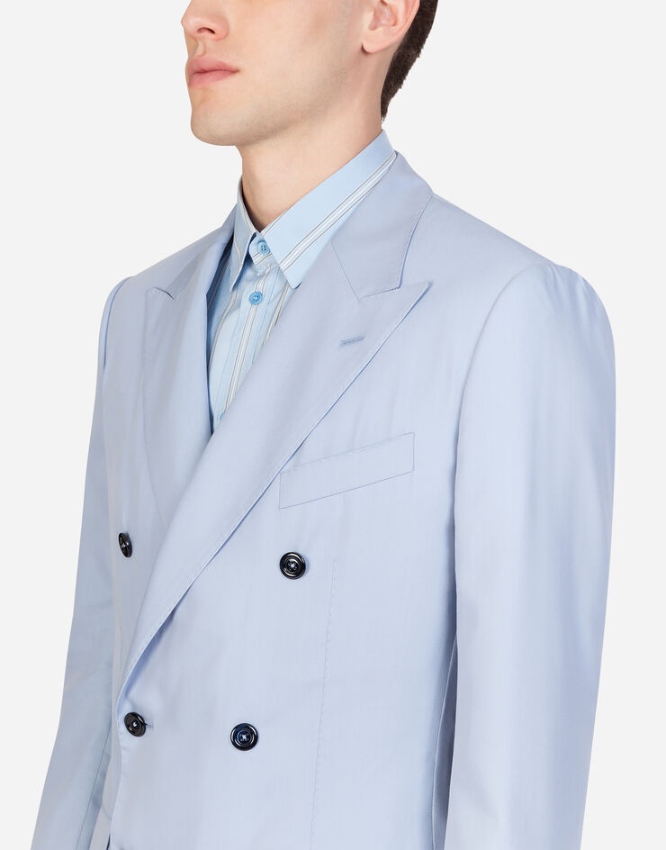 Double-breasted Taormina suit in cotton and silk - 5