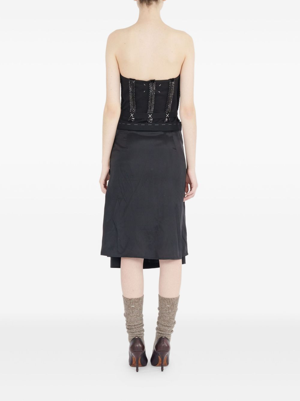 strapless midi dress - 4