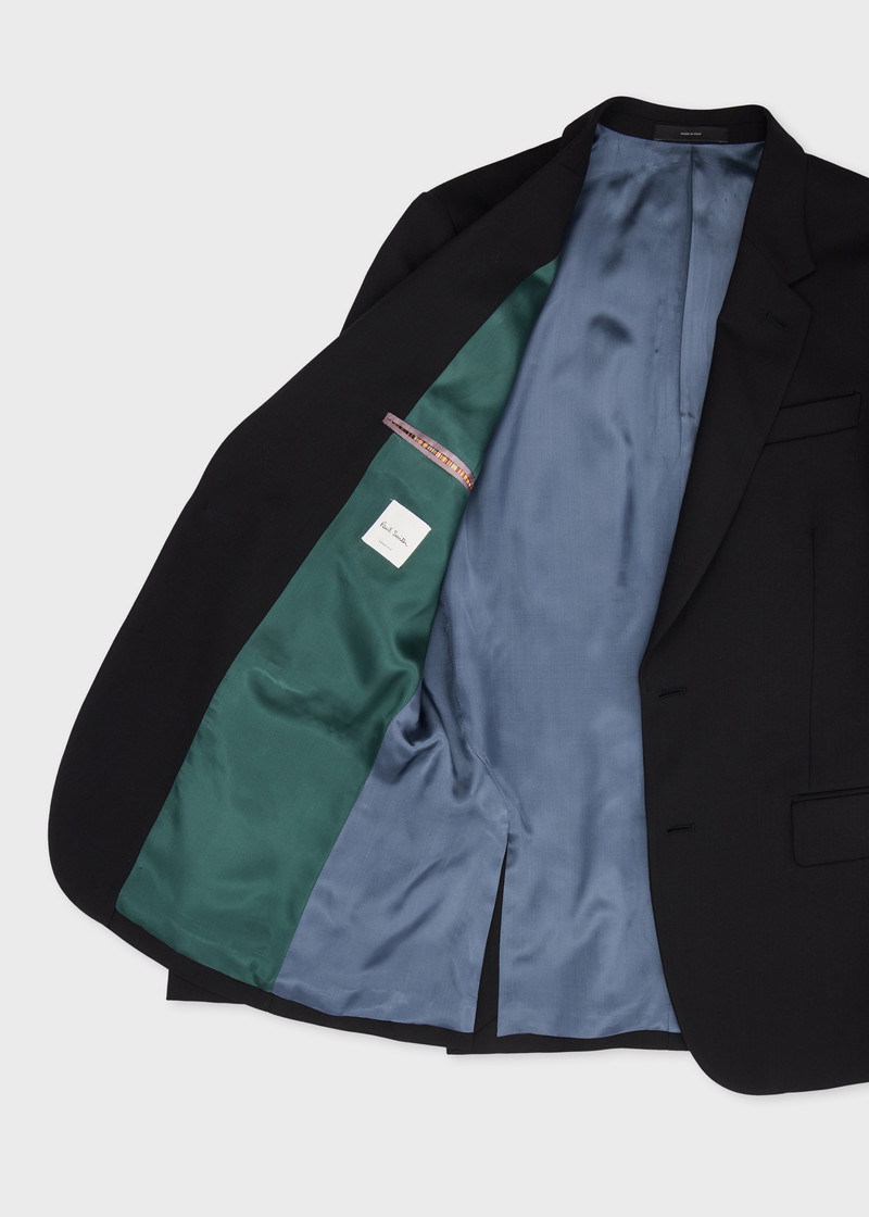 The Soho - Tailored-Fit Black Wool 'A Suit To Travel In' Suit 13