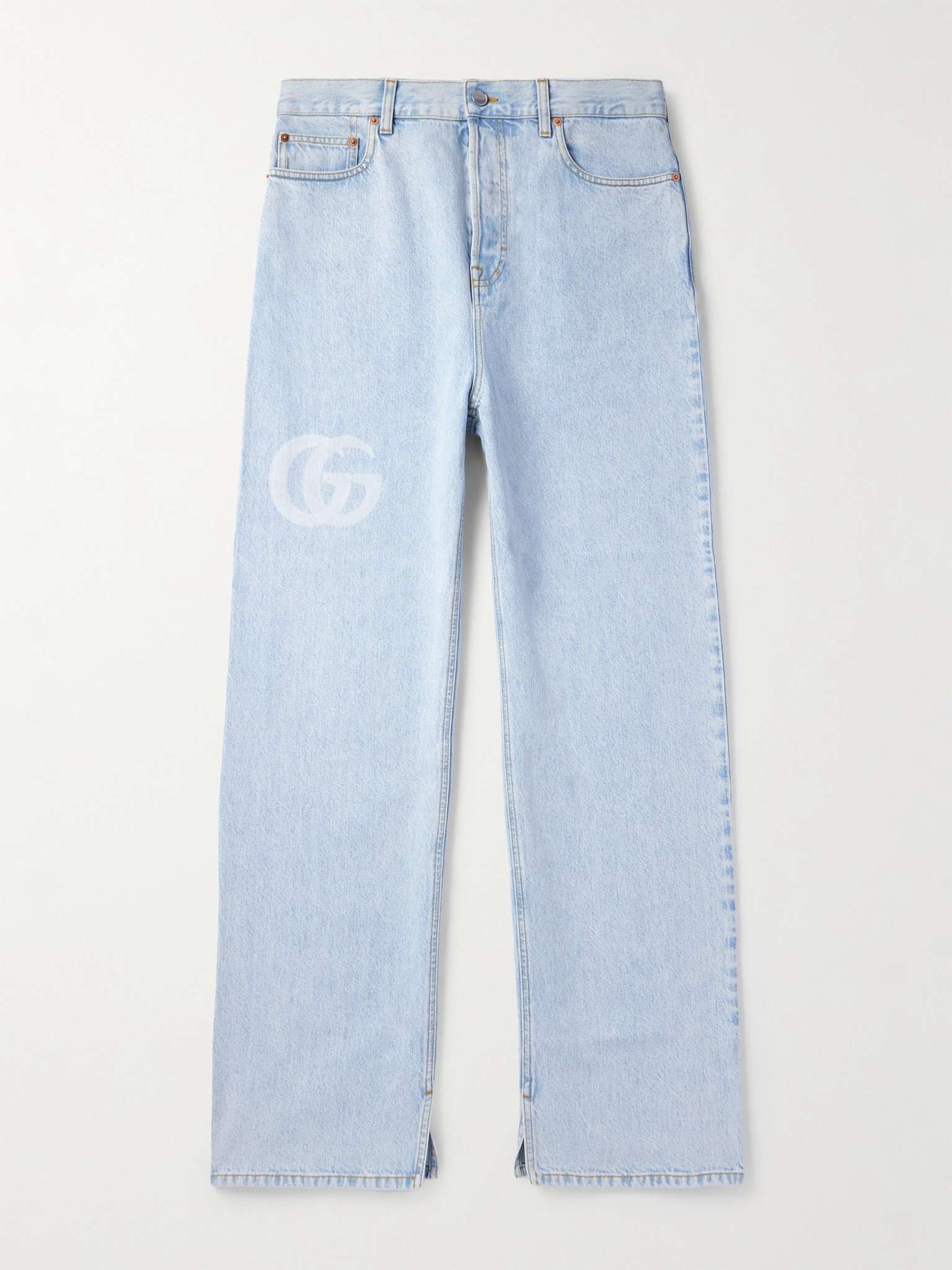 Straight-Leg Logo-Print Jeans - 1