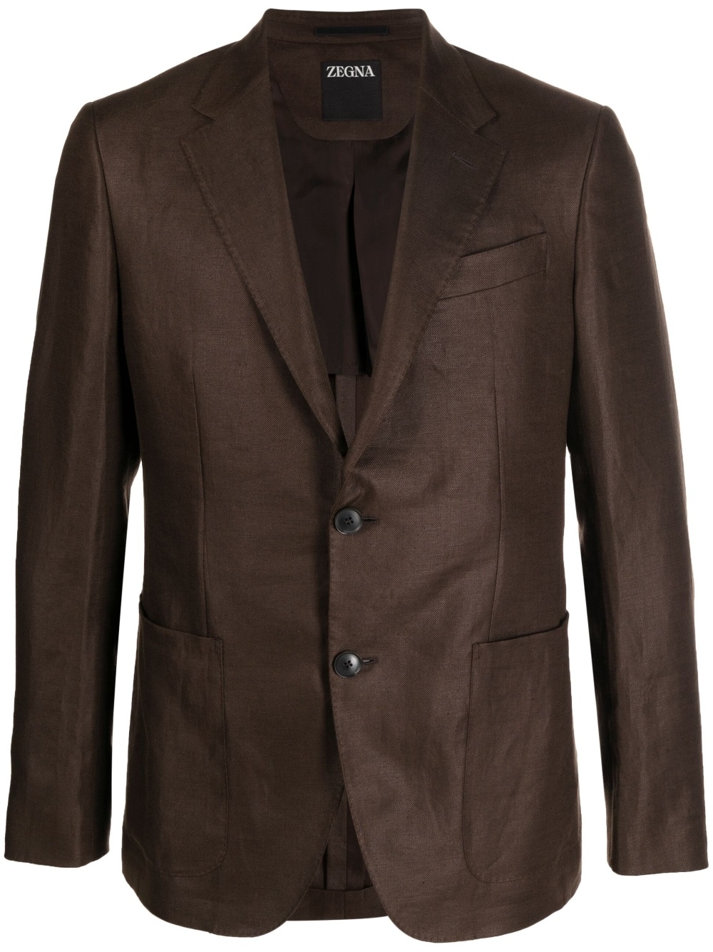 single-breasted linen blazer - 1