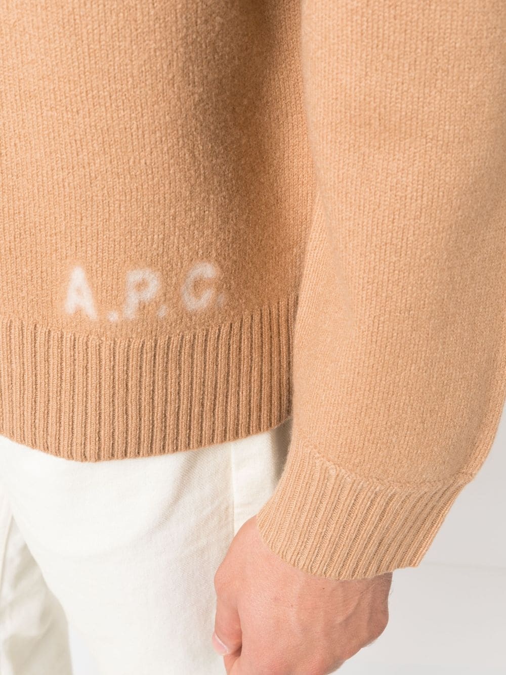 logo-print wool jumper - 5