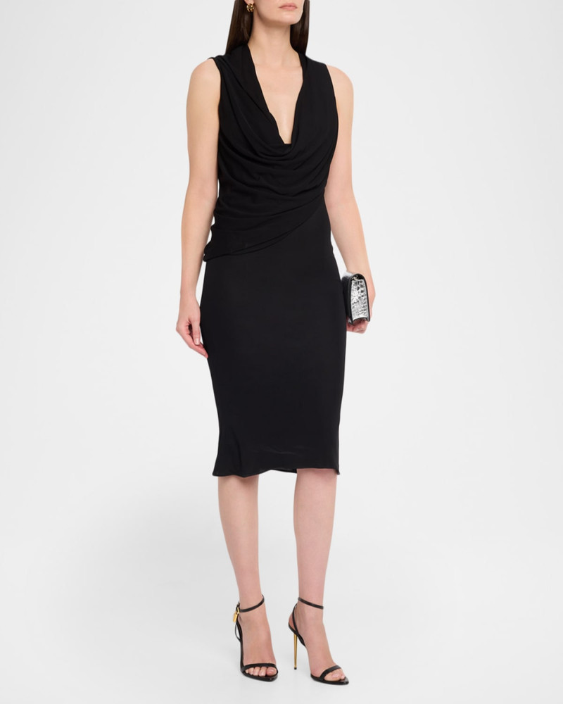 Crepe Jersey Cowl-Neck Dress 4