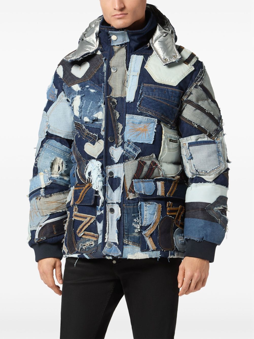 patchwork denim jacket - 3