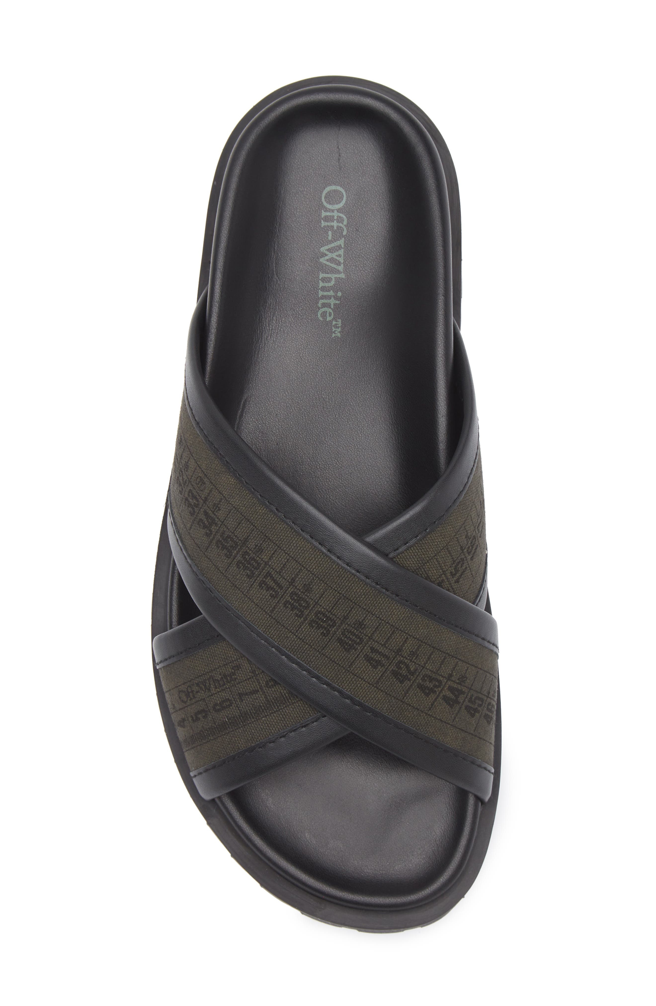 Off-White Chicago Crisscross Slide Sandal in Military Green at Nordstrom - 5