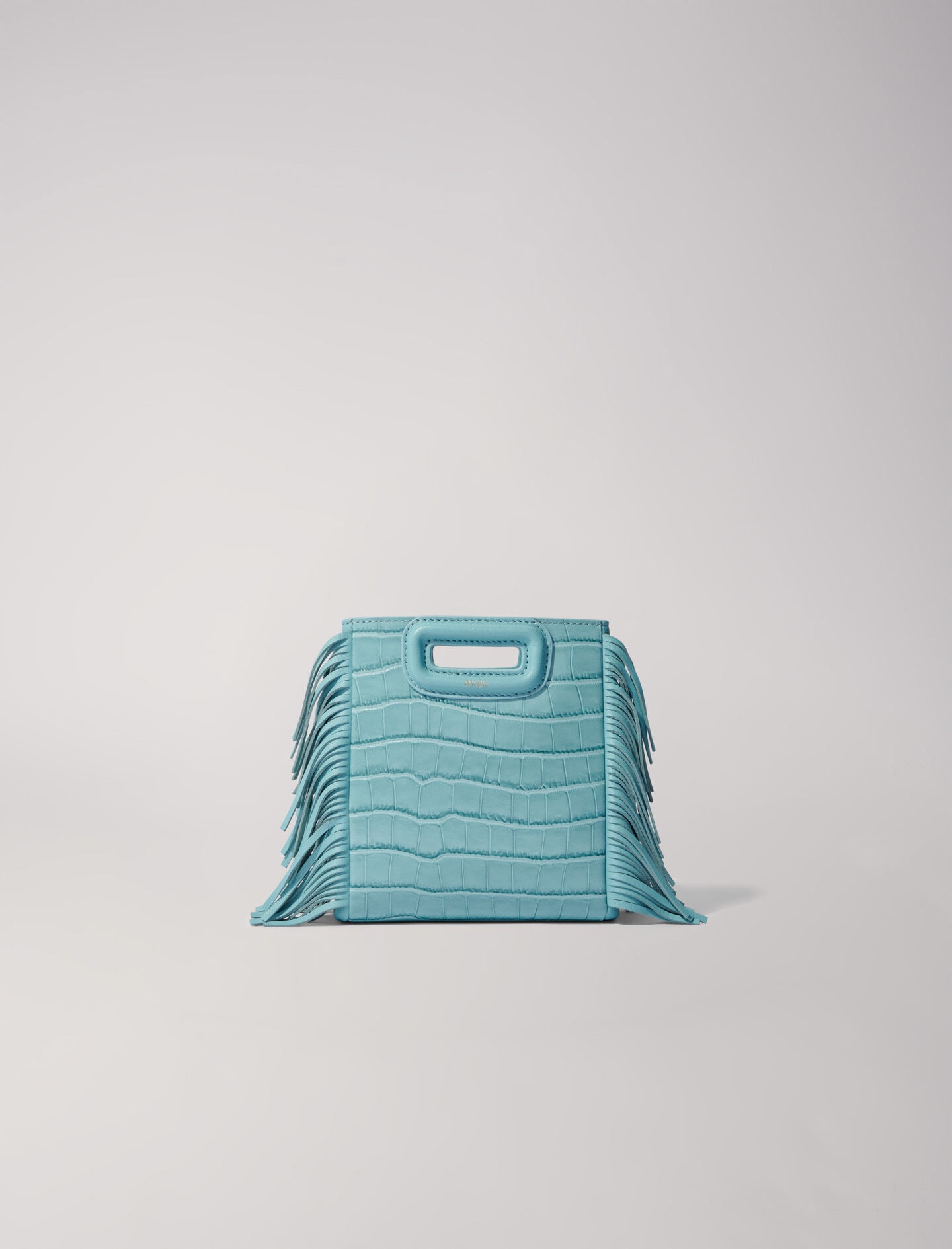 Mini embossed-leather M bag with chain - 8