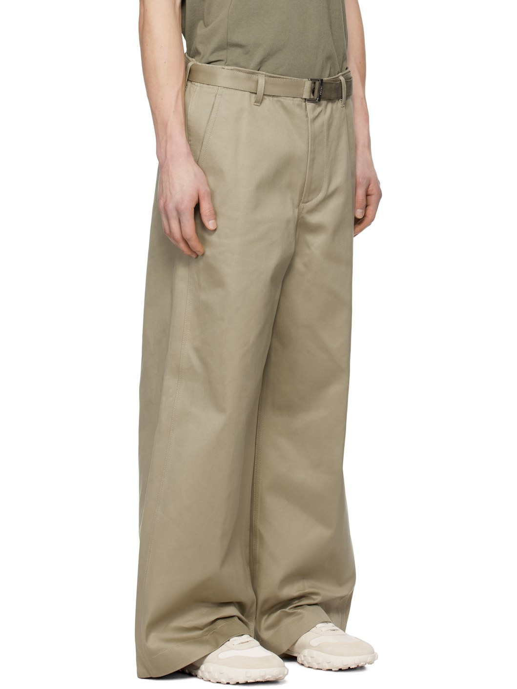 sacai Beige Cotton Chino Trousers | ssense | REVERSIBLE