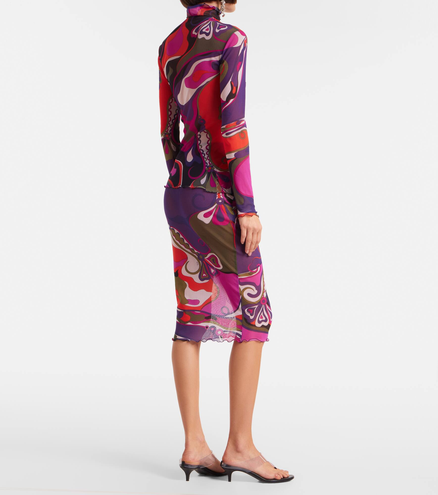 Orchidee mesh pencil skirt - 3