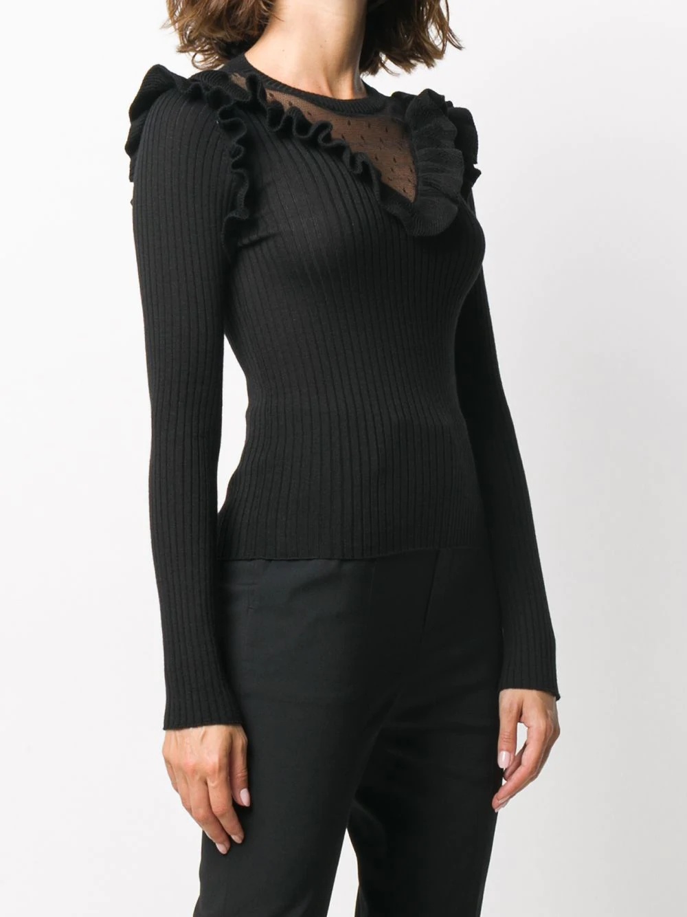 point d'esprit ribbed-knit jumper - 3