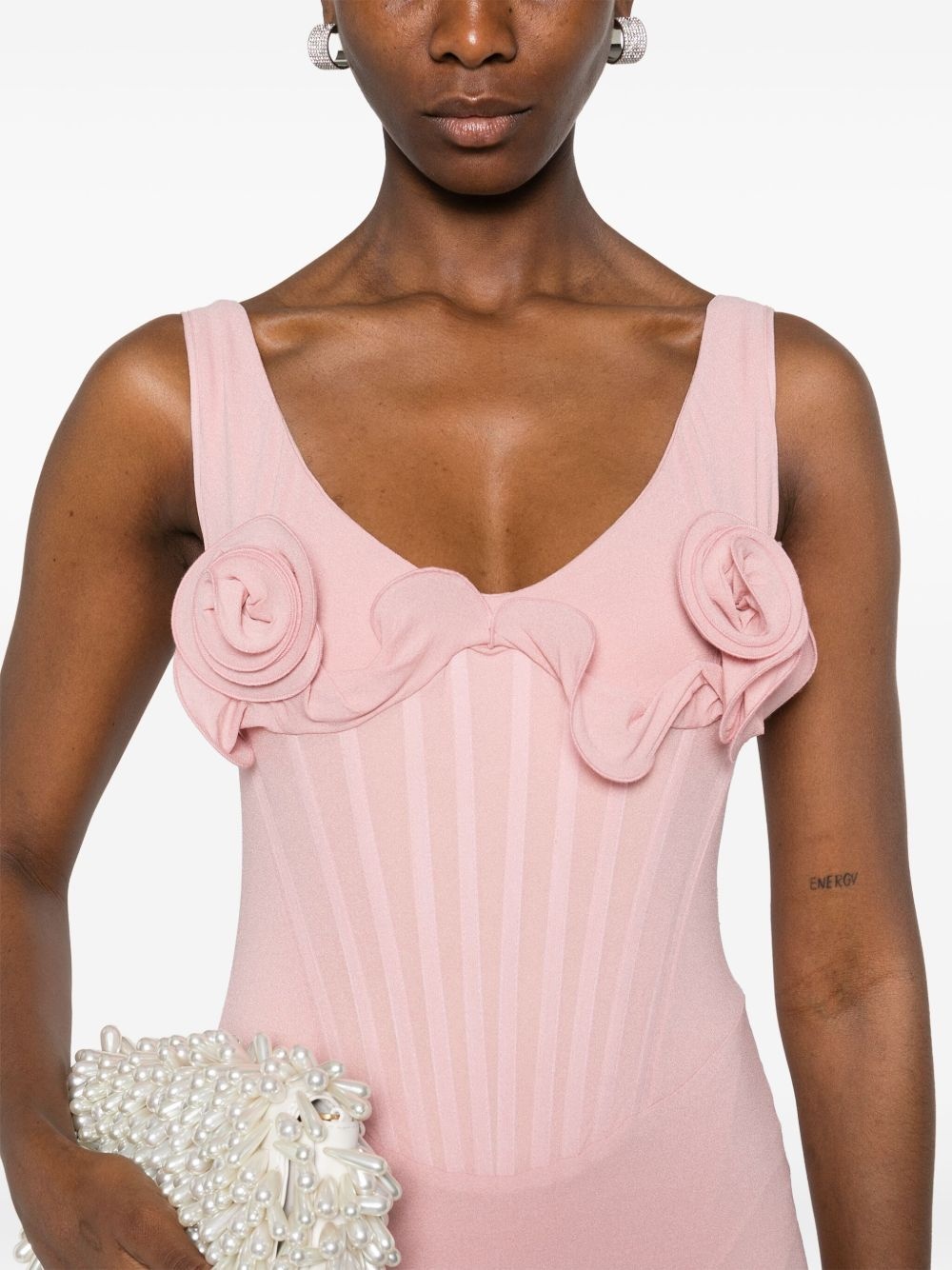 floral-appliqué mini dress - 5