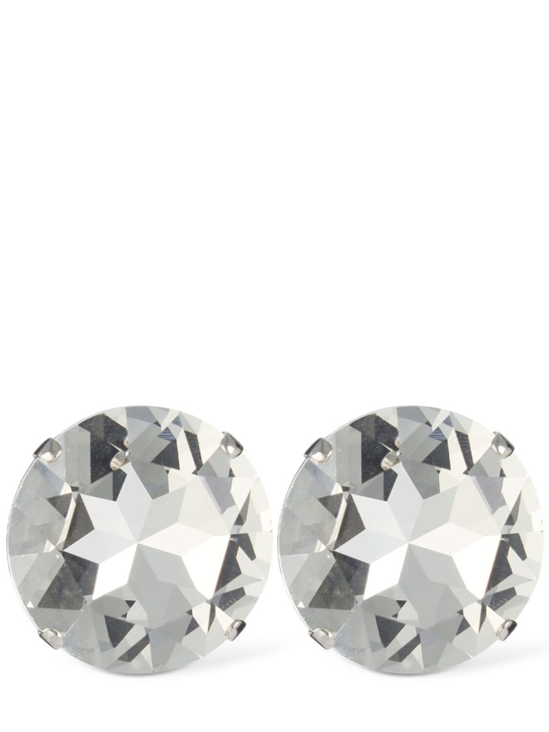 Small round crystal earrings - 1