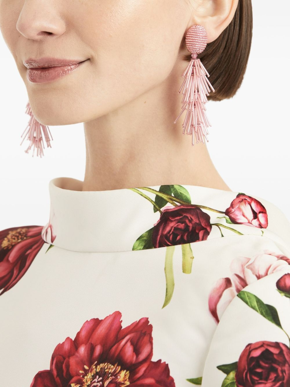 beaded tassel dangling earrings - 2